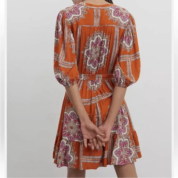 Anthropologie Isabel Paisley Cottage Porridge Mini Dress - Picture 3 of 5